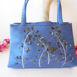 Bolso de noche con cuentas azules, bolso de mano azul, bolso de fiesta, bolso para ocasiones especiales, bolso para la madre de la novia, bolso para después de las cinco, EB-0234