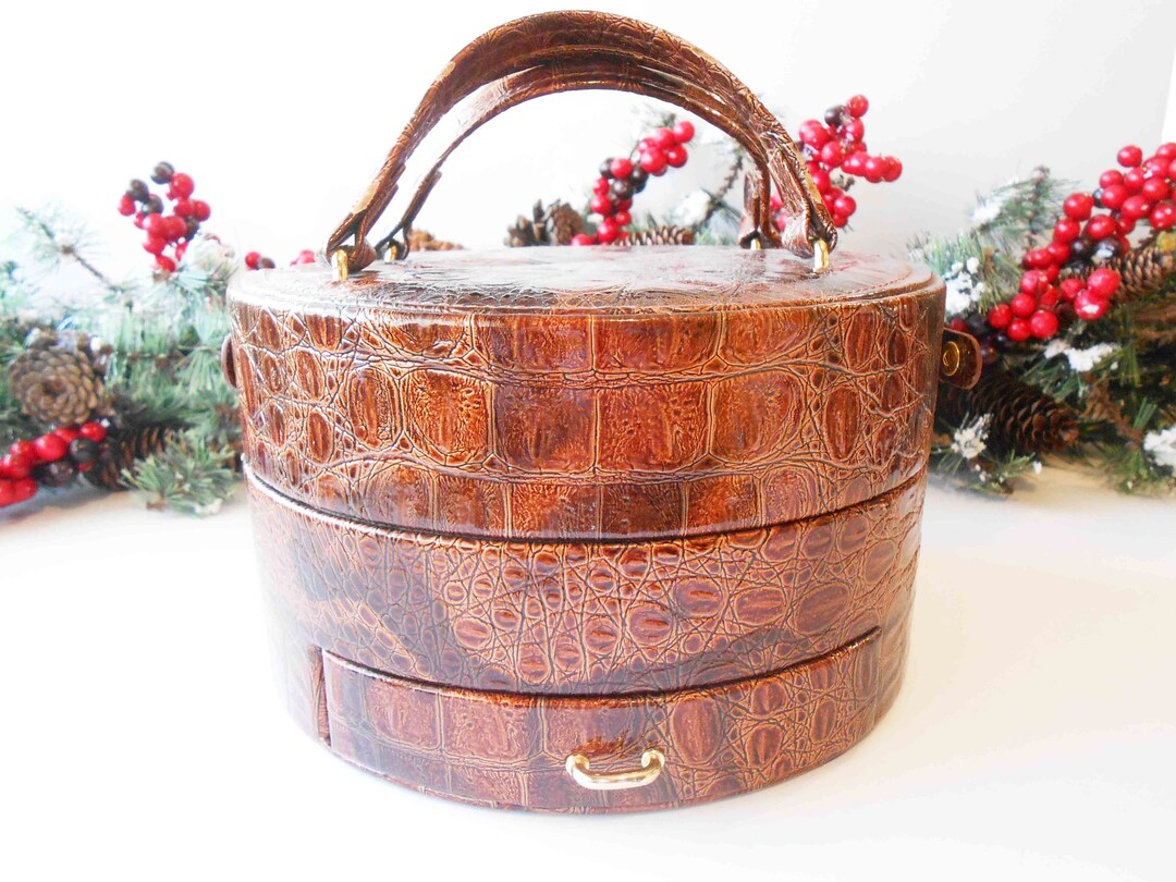 Vintage Ladies Jewelry Case, Large Multi Tiered Jewelry Box, Jewelry