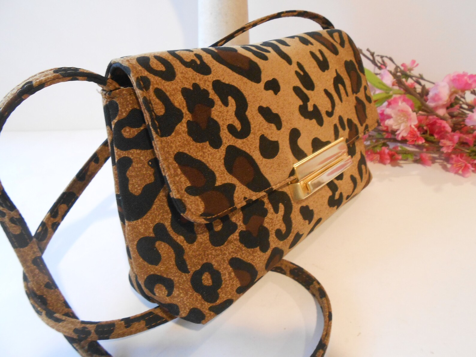 1960s Leopard Print Evening Bag Tan Black Taffeta Animal - Etsy