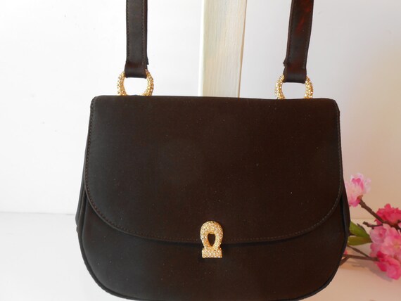 Vintage Brown Evening Bag from 1960s, Designer MM… - image 1