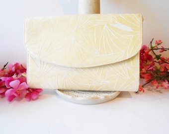 Ivory Sparkle Bridal Clutch, Satin Wedding Purse, Shoulder Strap