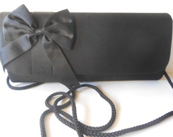 Vintage Black Evening Bag, Black Clutch Bag, EB-0544