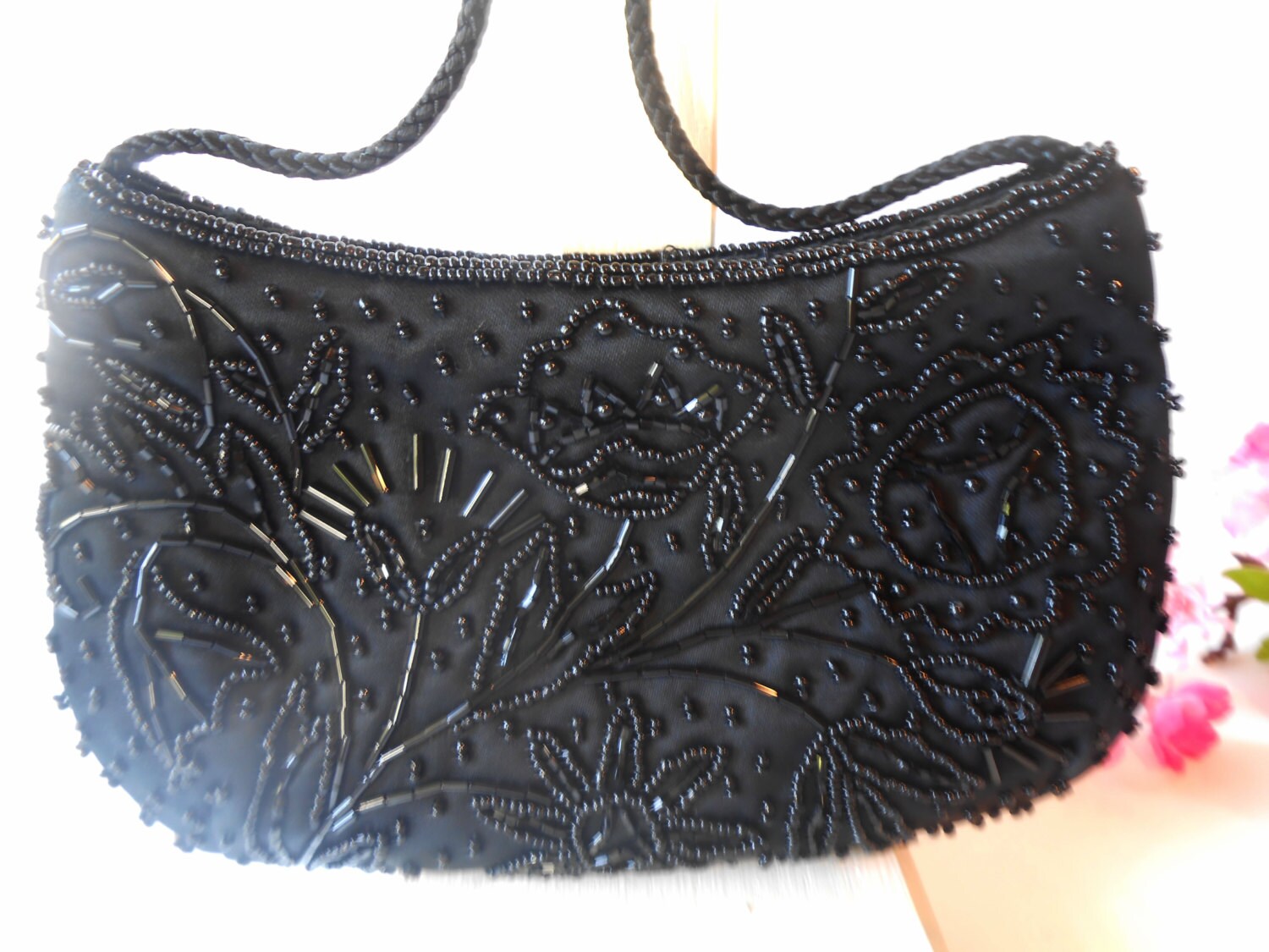 Black Bead Evening Bag Black Clutch Handbag Prom Purse Formal Special Occasion EB 0263 Etsy