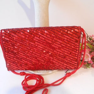 Red Bead Evening Bag, Dazzling Red Beaded Clutch Bag, Red Clutch Purse, After Five Bag  EB-0584