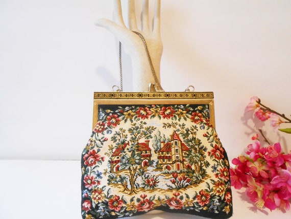 1950s Walborg Tapestry Evening Bag, Made West Ger… - image 5