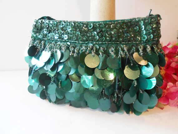 Emerald Green Evening Bag, Glitzy Green Clutch Ba… - image 4