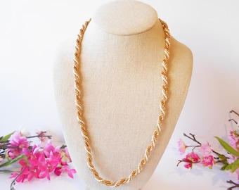 Gold Pearl Necklace Single Strand, Monet Chain