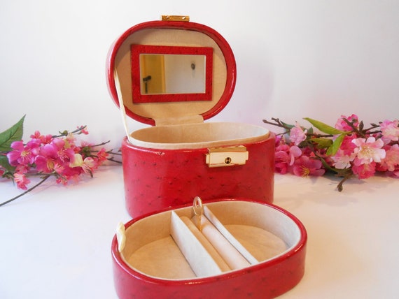 Ladies Jewelry Case, Red Jewelry Box, Jewelry Hol… - image 2