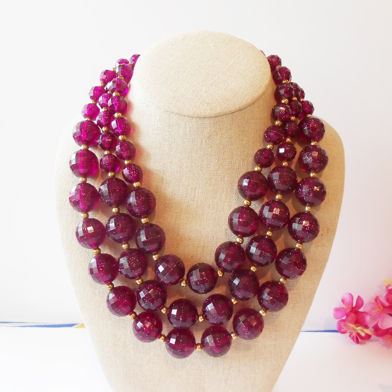 Plum Relic Beaded Necklace