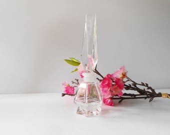 Vintage Glass Perfume Bottle, Glamorous Scent Bottle, Vanity Accessory, Ladies Grooming Gift