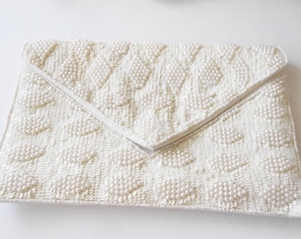 Vintage Wedding Clutch, Pearl Beaded EB-0659