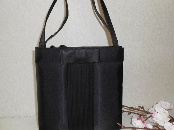 Vintage 1960's Black Evening Bag, Glamorous Black… - image 2