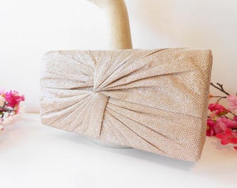 Taupe Evening Bag, Metallic Taupe Handbag,  EB-0749
