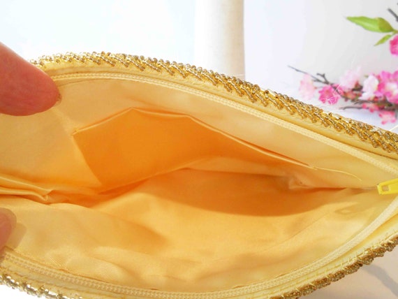 Vintage Gold Beaded Clutch Bag, Sparkly Gold Even… - image 9