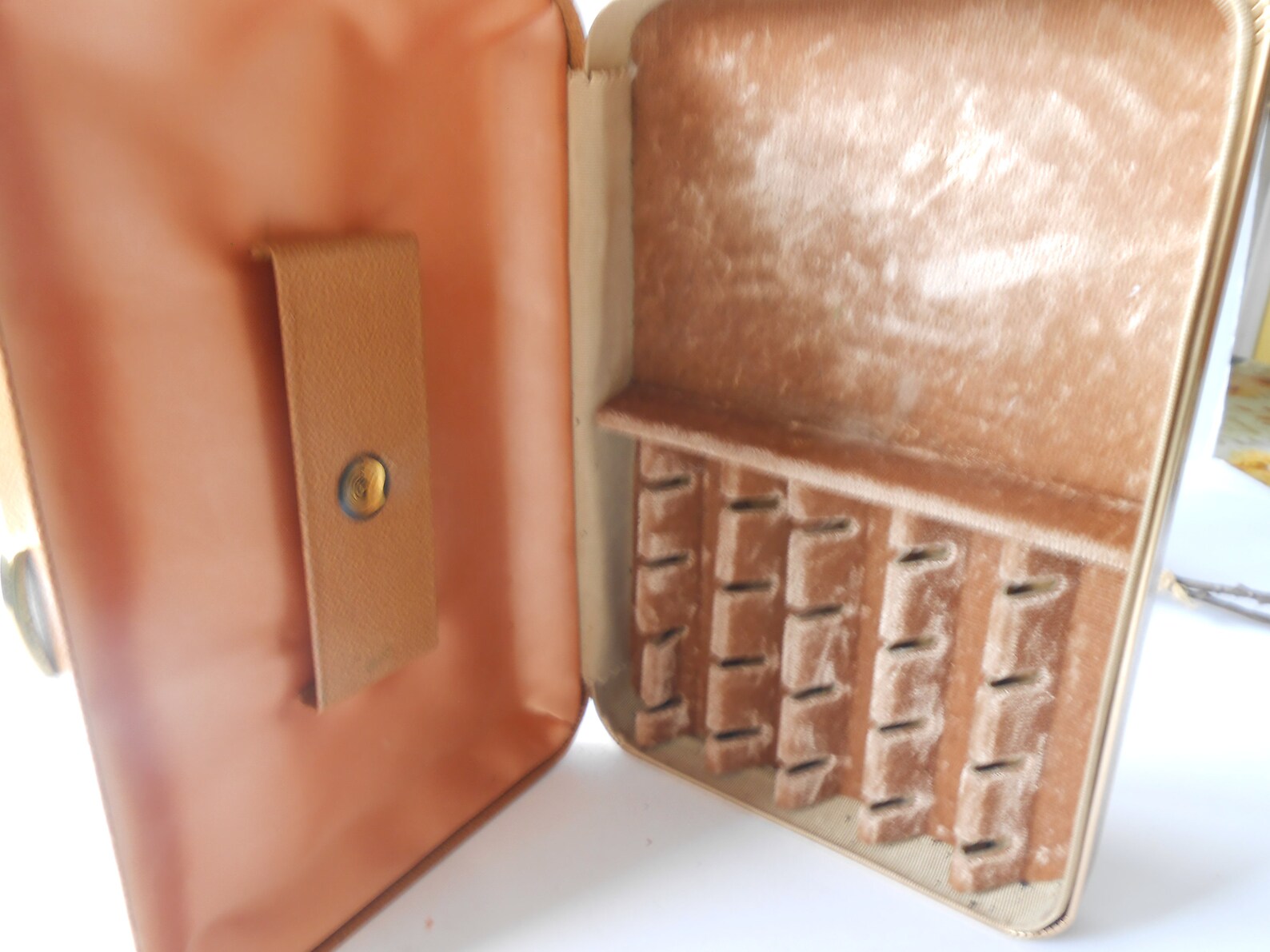 Men's Jewelry Case Gold Faux Leather Case Jewelry Etsy