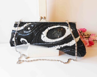 Black and white clutch purse Clearance