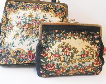 Vintage Tapestry Evening Bag Plus Pouch, Colorful Handbag EB-0700
