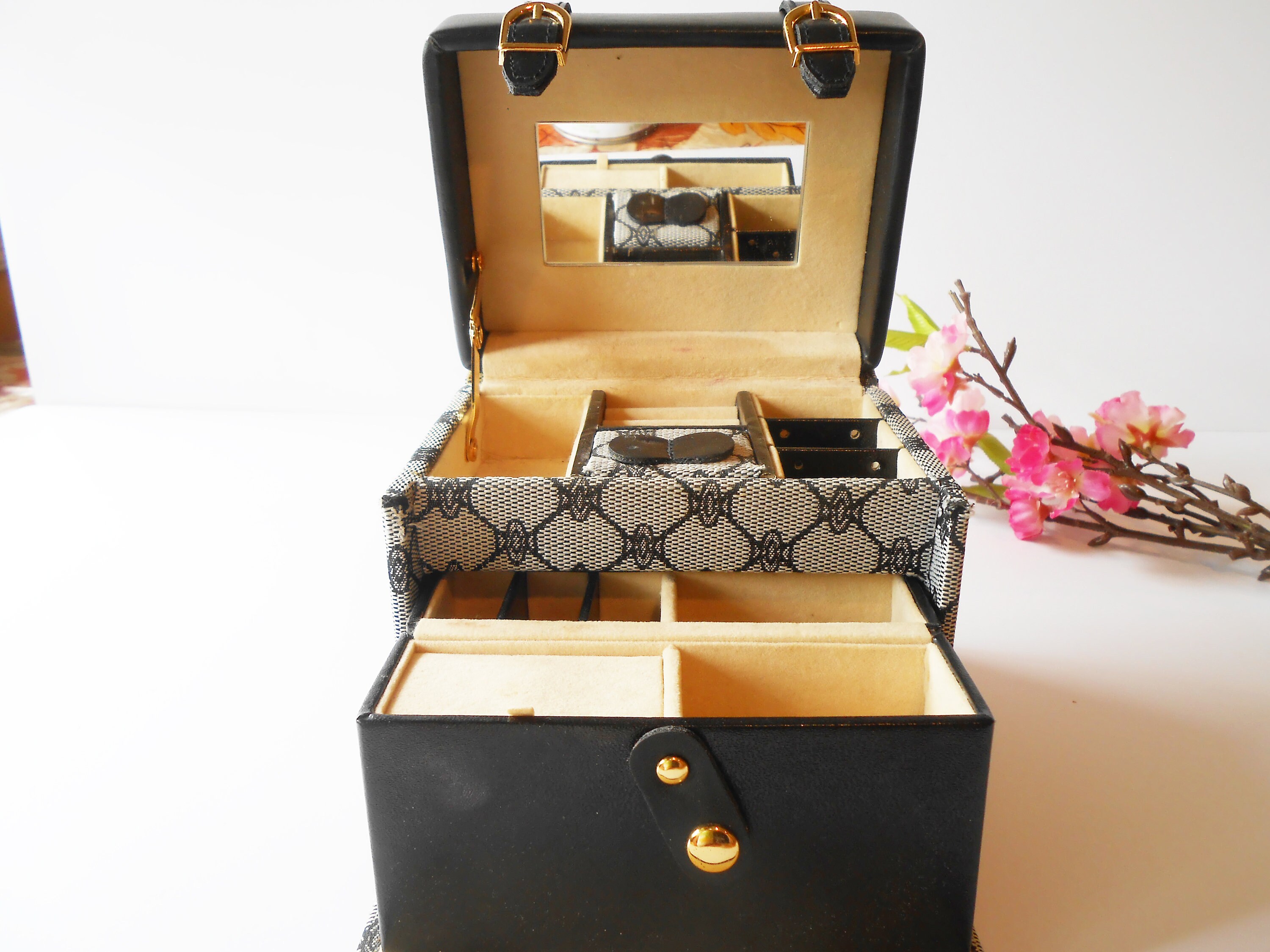 Vintage Blue White Travel Jewelry Box Small Jewelry Holder Etsy