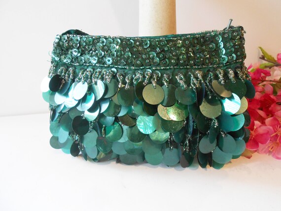 Emerald Green Evening Bag, Glitzy Green Clutch Ba… - image 2