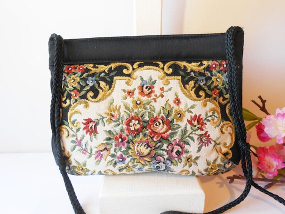 1980's Tapestry Handbag, Vintage Magid Tapestry E… - image 2