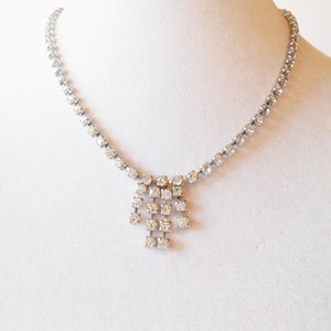 Vintage Rhinestone Necklace, Wedding Necklace, Dazzling Choker Style Necklace,