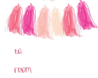 pink tassel gift tags