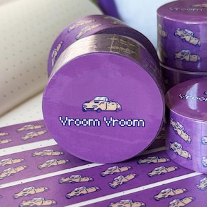 Miata Synthwave Purple Arcade Retro Pixel Washi Tape - 20mm x 5m