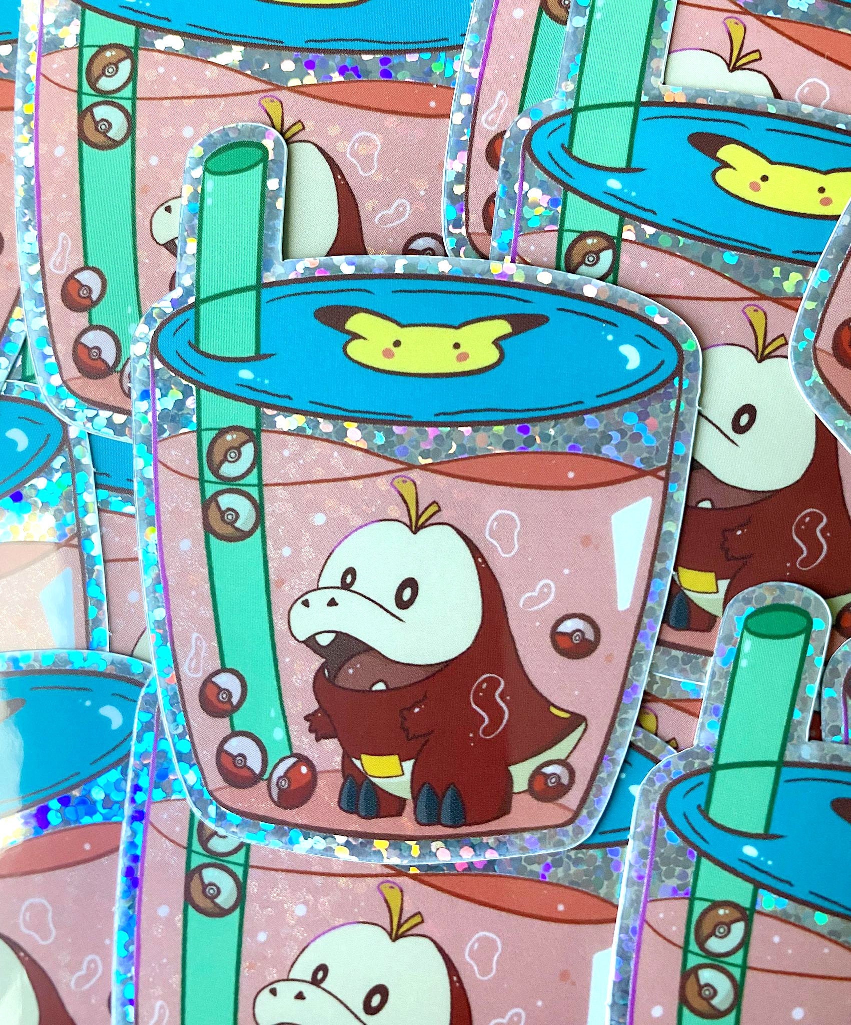 Fuecoco Boba Vinyl Glitter Sticker - Etsy