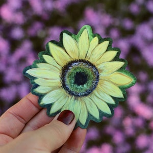 Sunflower Laptop Sticker - 3 inch Vinyl Sunflower Decal or Water bottle sticker - Bumper Sticker Art