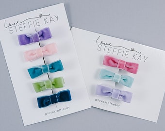 Itty Bitty Velvet Hair Clips | Baby Barrettes | 15 Options
