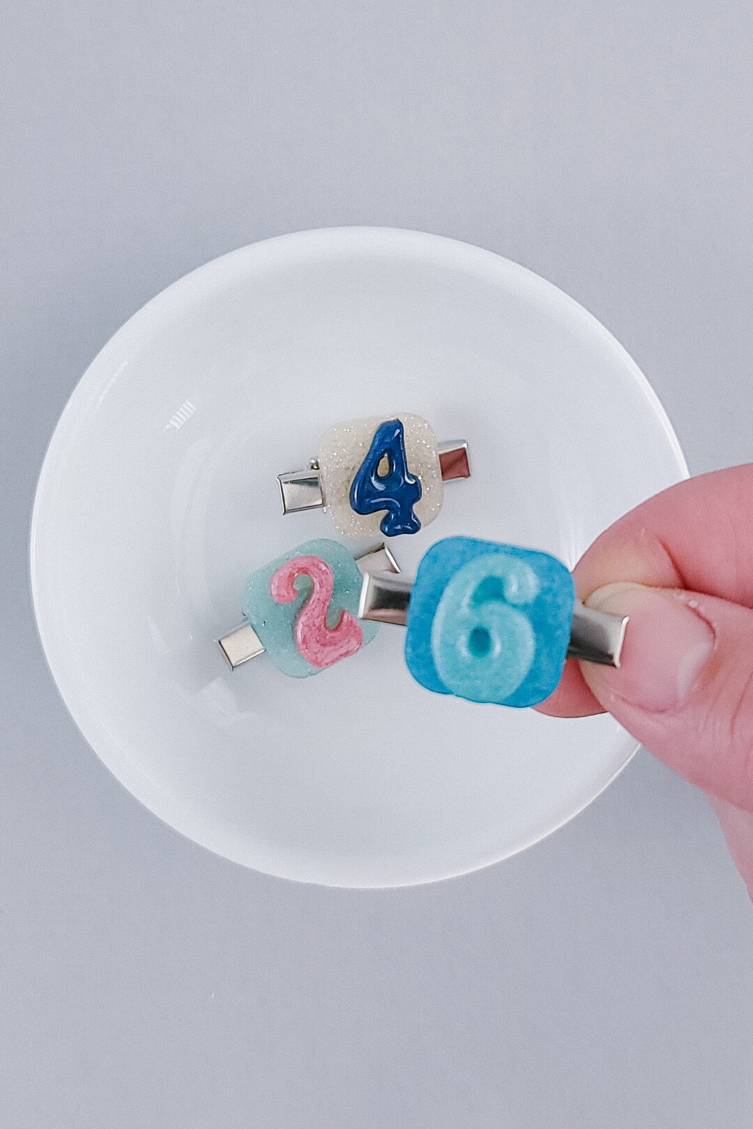 Custom Number Hair Clip | Resin - Etsy