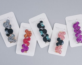 Triple Mouse Head Alligator Hair Clip | Resin Barrette