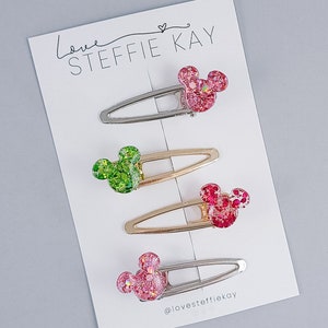 Glitter Mouse Head Hair Clip | Resin | 18 Options