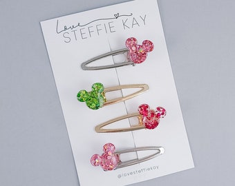 Glitter Mouse Head Hair Clip | Resin | 18 Options