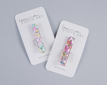 Resin Bar Hair Clip | Mouse Head Confetti | 3 Options