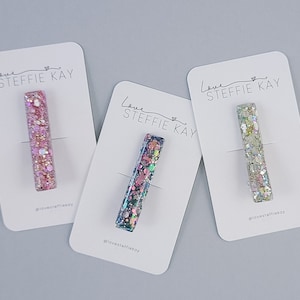 Glitter Resin Bar Hair Clip | 3 Options