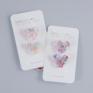 2 Pack Hair Ties | Confetti Mouse Heads | 2 Options