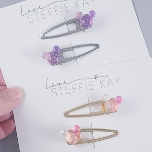 2-Pack Hair Clips | Ombre Mouse Heads | 4 Options