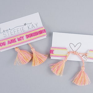 Embroidered Tassel Bracelet | You Are My Sunshine
