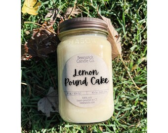 LEMON POUND CAKE Soy Candle in Mason Jar Unique Gift