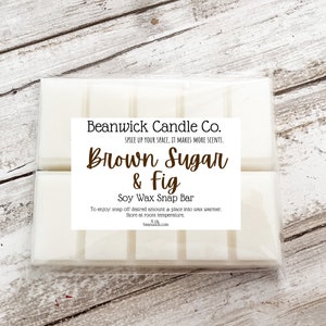 1 pack (2 bars) BROWN SUGAR & FIG Soy Wax Melts Unique Gifts