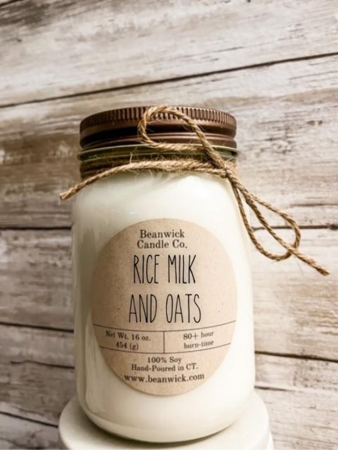 Rice Milk & Oats Soy Candle: 80+ Hour Burn Time in Mason Jar - Etsy