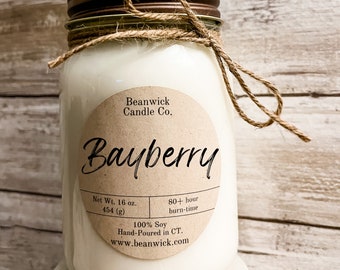 BAYBERRY Soy Candle in Mason Jar Unique Gift