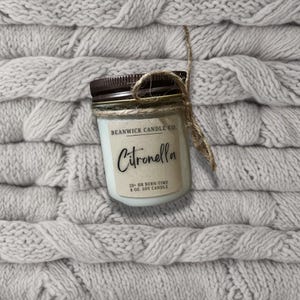CITRONELLA Soy Candle in 8 oz. Glass Jar Unique Gift