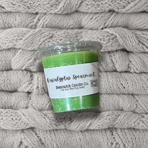Eucalipto, menta verde / Cera di soia pop-out / Infusa con mica / Cera da sciogliere