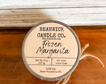 FROZEN MARGARITA / 8 oz. Mason Jar Soy Candle / Scented Candle / Farmhouse Decor / All-Natural / Top Seller / Gifts / Shabby-Chic
