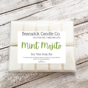 1 pack (2 bars) - MINT MOJITO Soy Wax Melts Unique Gifts