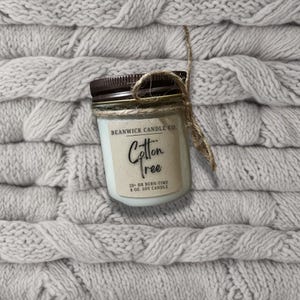 COTTON TREE Soy Candle in 8 oz. Glass Jar Unique Gift