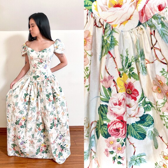 80's Floral Prairie Princess Dress