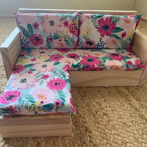18 inch doll couch, 18” inch doll couch, american made girl doll furniture, 18 inch doll furniture